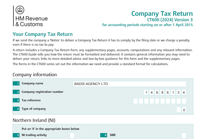 file UK company accounts and corporation tax return ct600